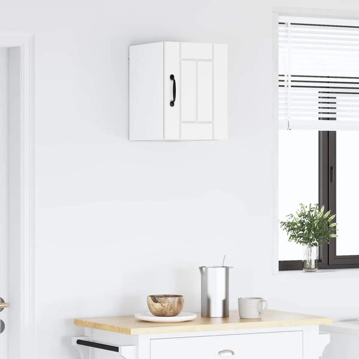 Wall Cabinet Storage Unit Kitchen Dishwasher Panel White Engineered Wood 30 x 31 x 40 cm