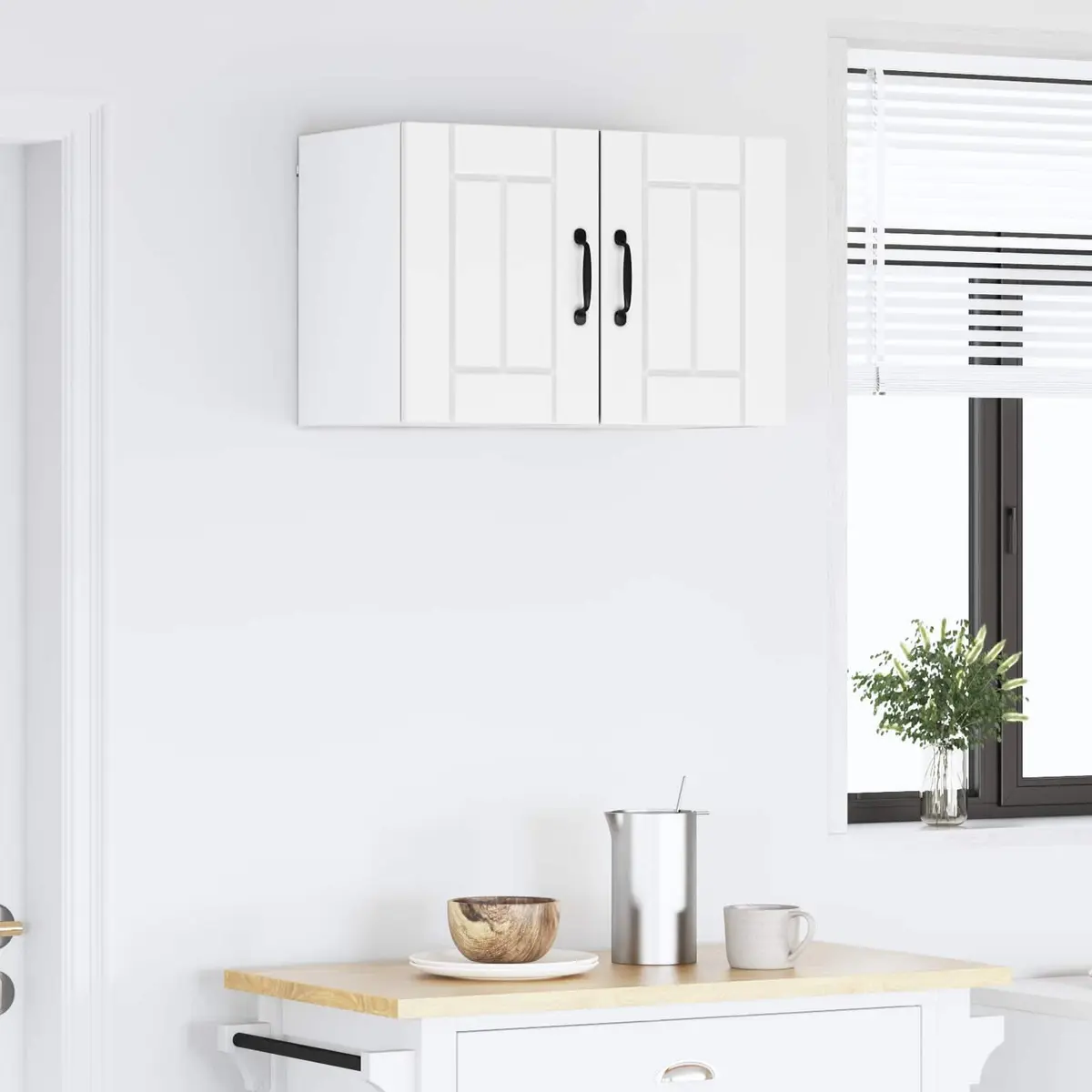 Wall Cabinet Kitchen Storage Unit White Engineered Wood Furniture 30x31x40cm