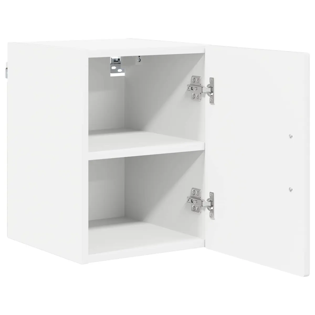 Wall Cabinet Kitchen Storage 2-Piece Set High Gloss White Engineered Wood Modern