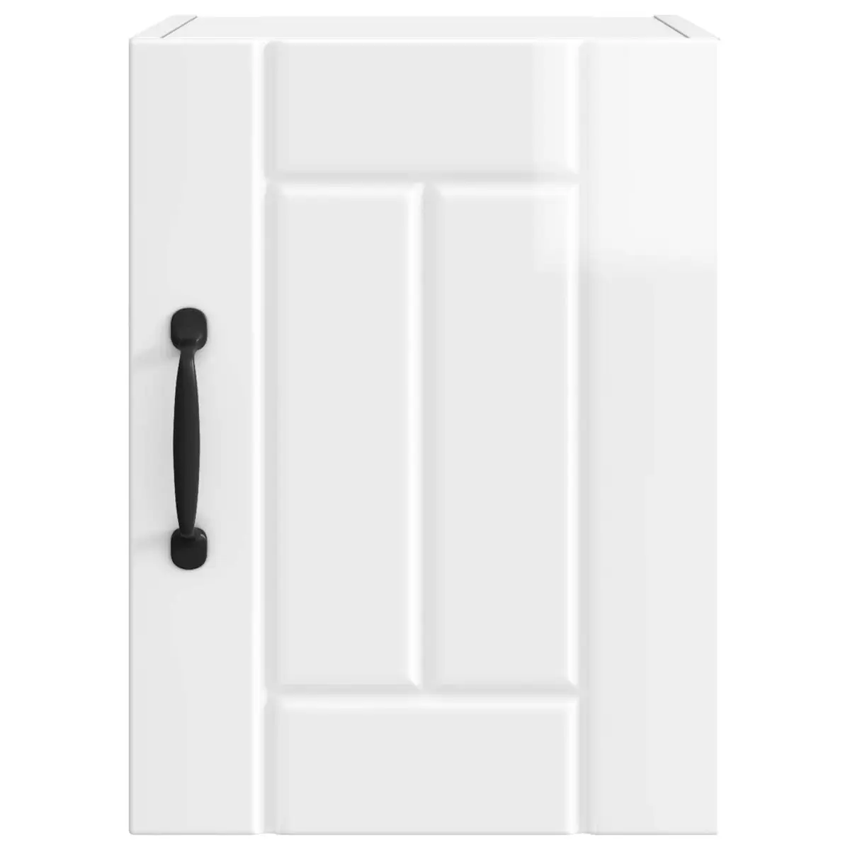 Wall Cabinet Kitchen Storage 2-Piece Set High Gloss White Engineered Wood Modern