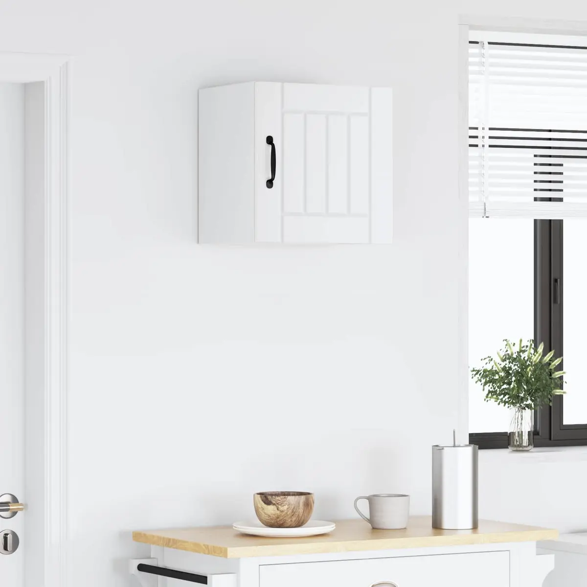 Wall Cabinet White Engineered Wood Kitchen Storage Cupboard 40 x 31 x 40 cm