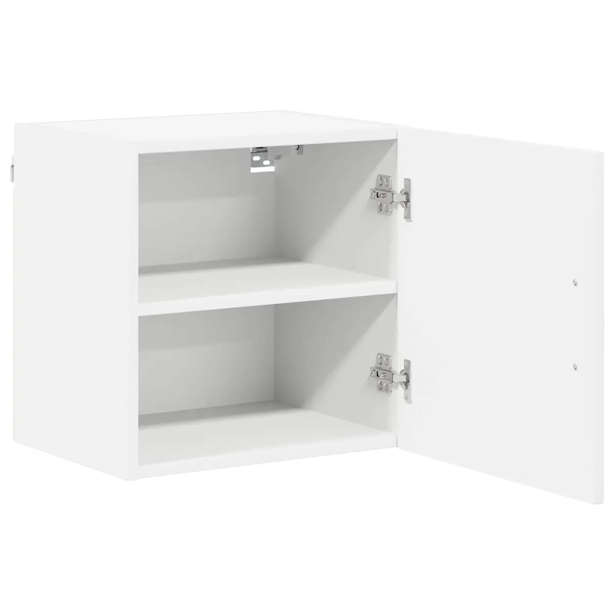 Wall Cabinet 2 Pieces White Engineered Wood Kitchen Storage Modern Rectangular