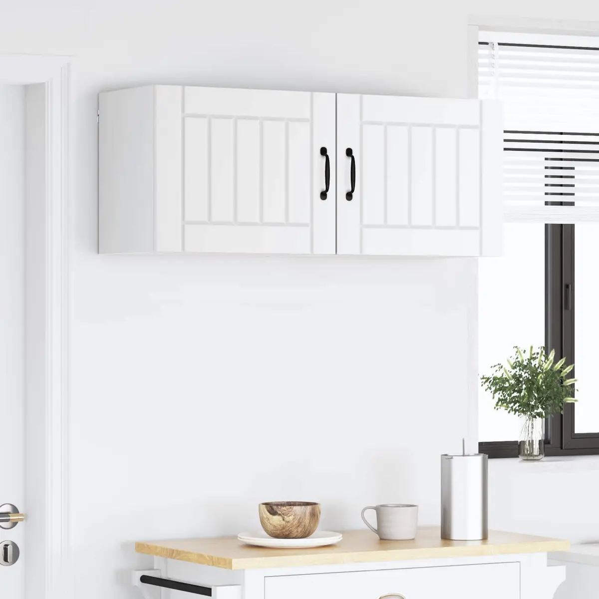 White Wall Cabinets for Kitchen Use