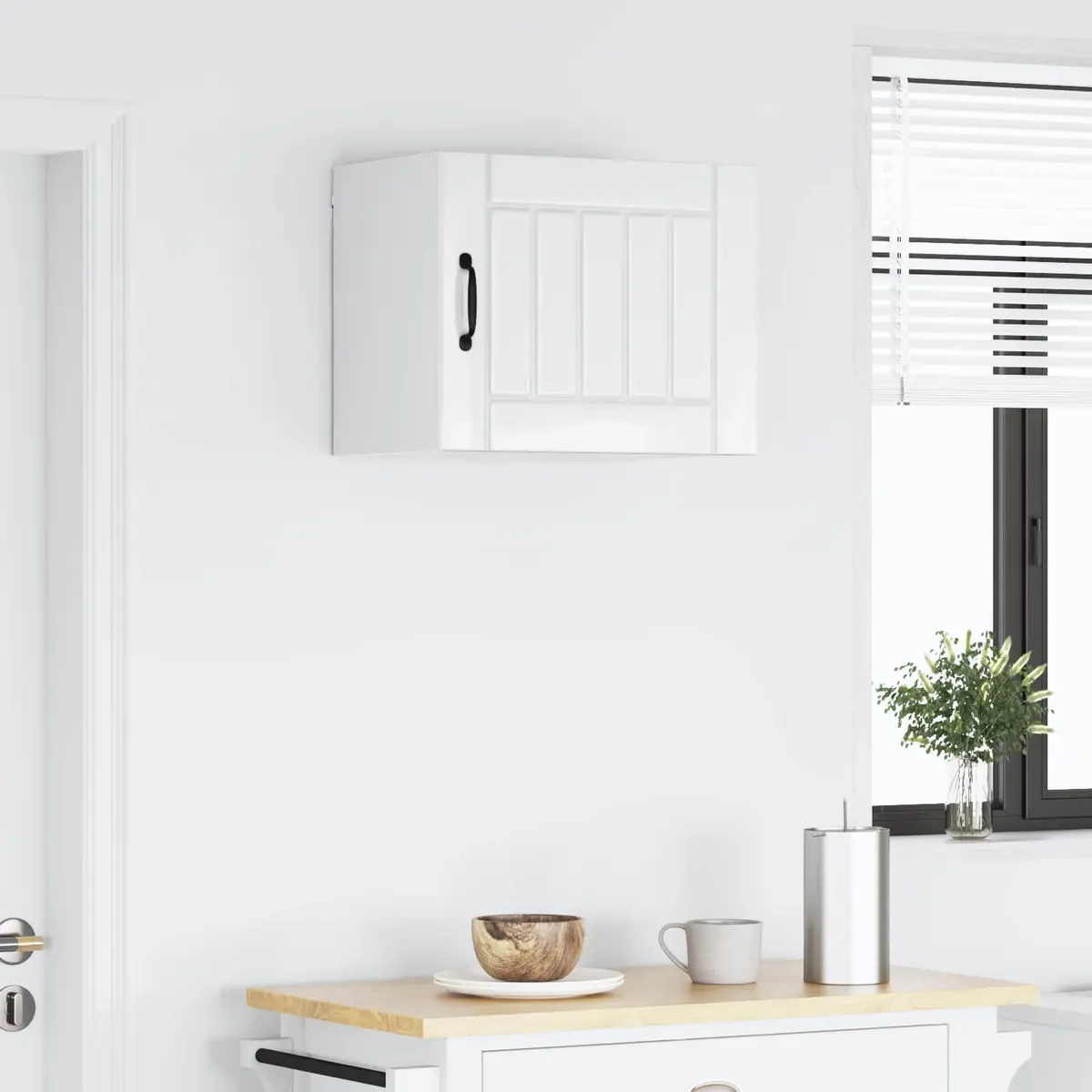 Wall Cabinet Dishwasher Panel Engineered Wood High Gloss White 50x31x40 cm