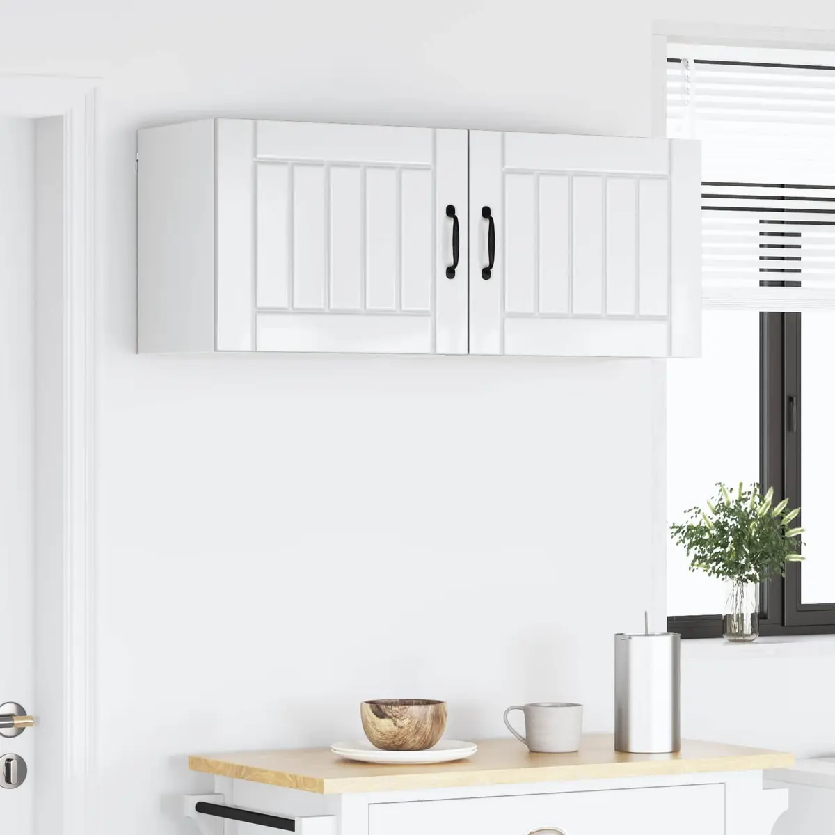 Wall Cabinet Set in High Gloss White