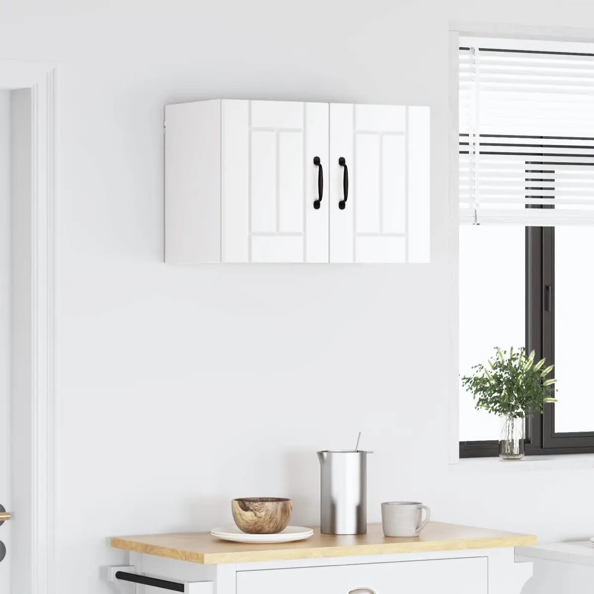 White Kitchen Dishwasher Panel Cabinet 60 x 31 x 40 cm Modern Wall Storage
