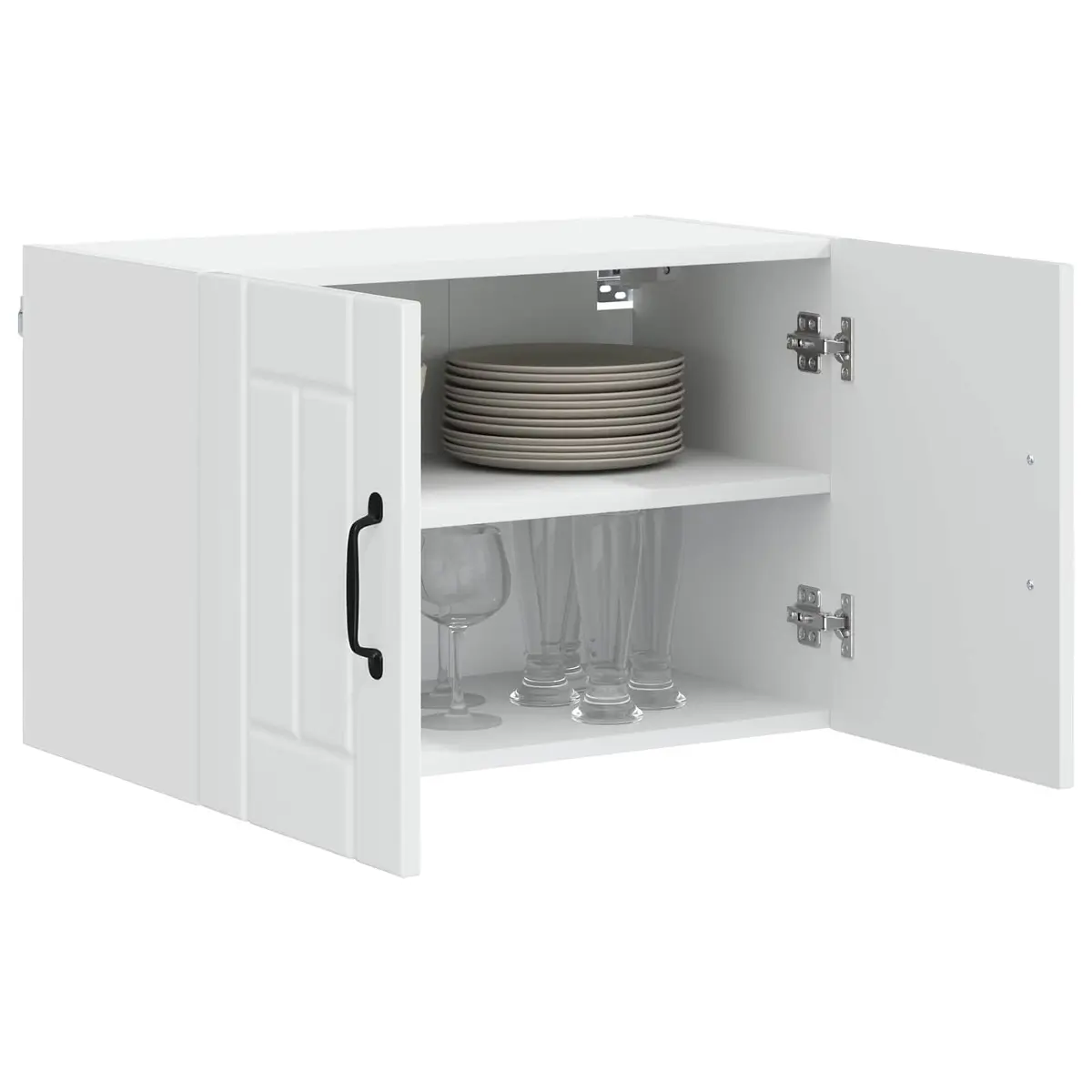 Wall Cabinet 2 Pieces High Gloss White Kitchen Storage Cupboard Unit 60x31x40cm