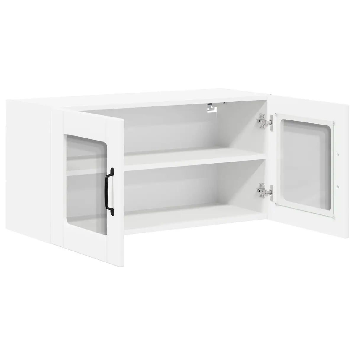 Wall Glass Cabinet Kitchen Storage 80 x 31 x 40 cm White Engineered Wood