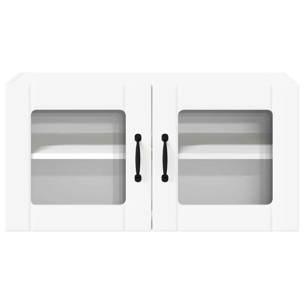 Wall Glass Cabinet Kitchen Storage 80 x 31 x 40 cm White Engineered Wood