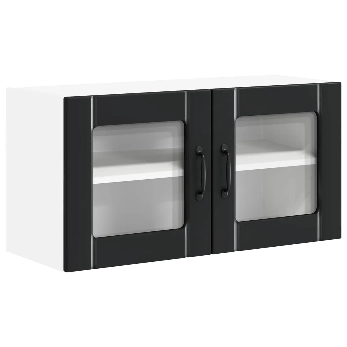 Black Glass Wall Cabinet for Kitchen Use