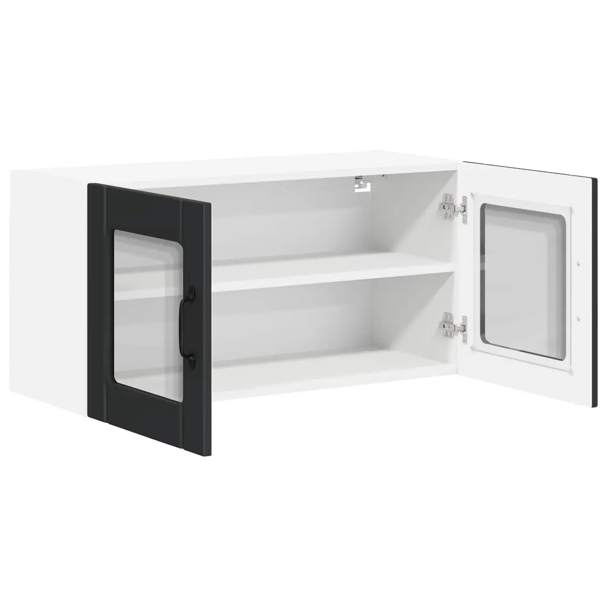 Black Glass Wall Cabinet for Kitchen Use
