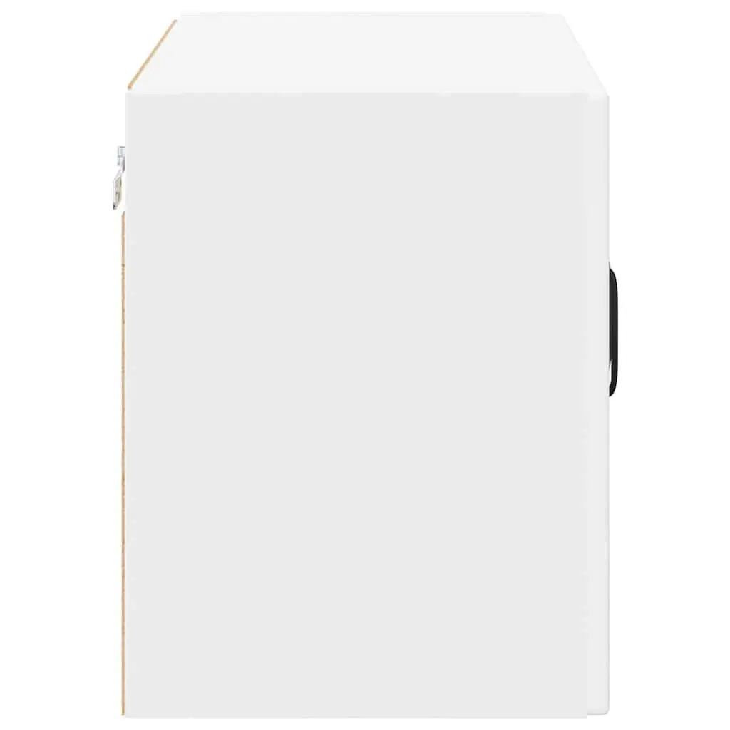 Wall Glass Cabinet Kitchen Storage 60 x 31 x 40 cm High Gloss White Engineered Wood