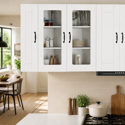 White Wall-Mounted Glass Cabinet: Compact and Functional