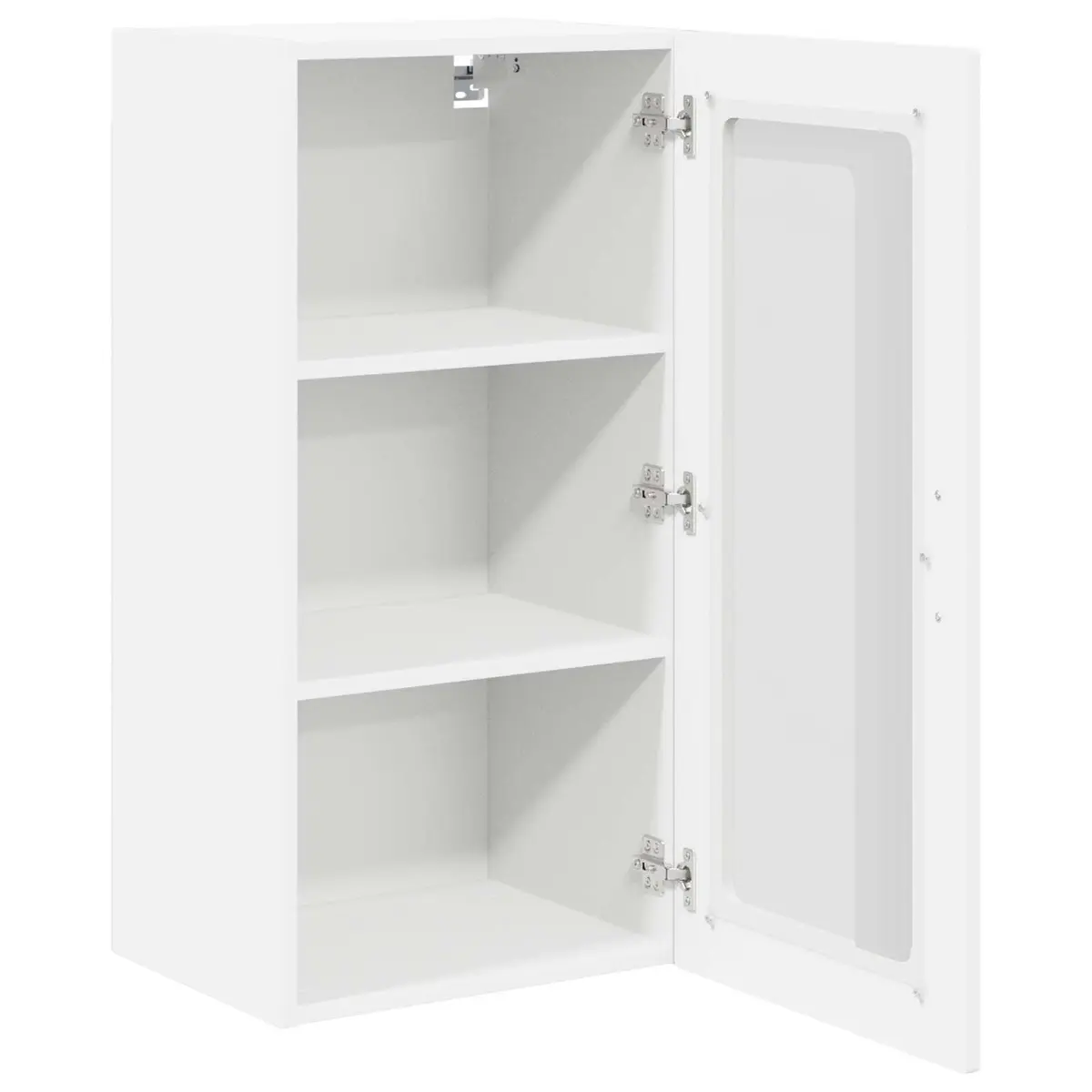 Wall Glass Cabinet Kitchen Storage Unit 40 x 31 x 80 cm White