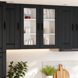 Durable Black Wall Glass Cabinet for Your Kitchen