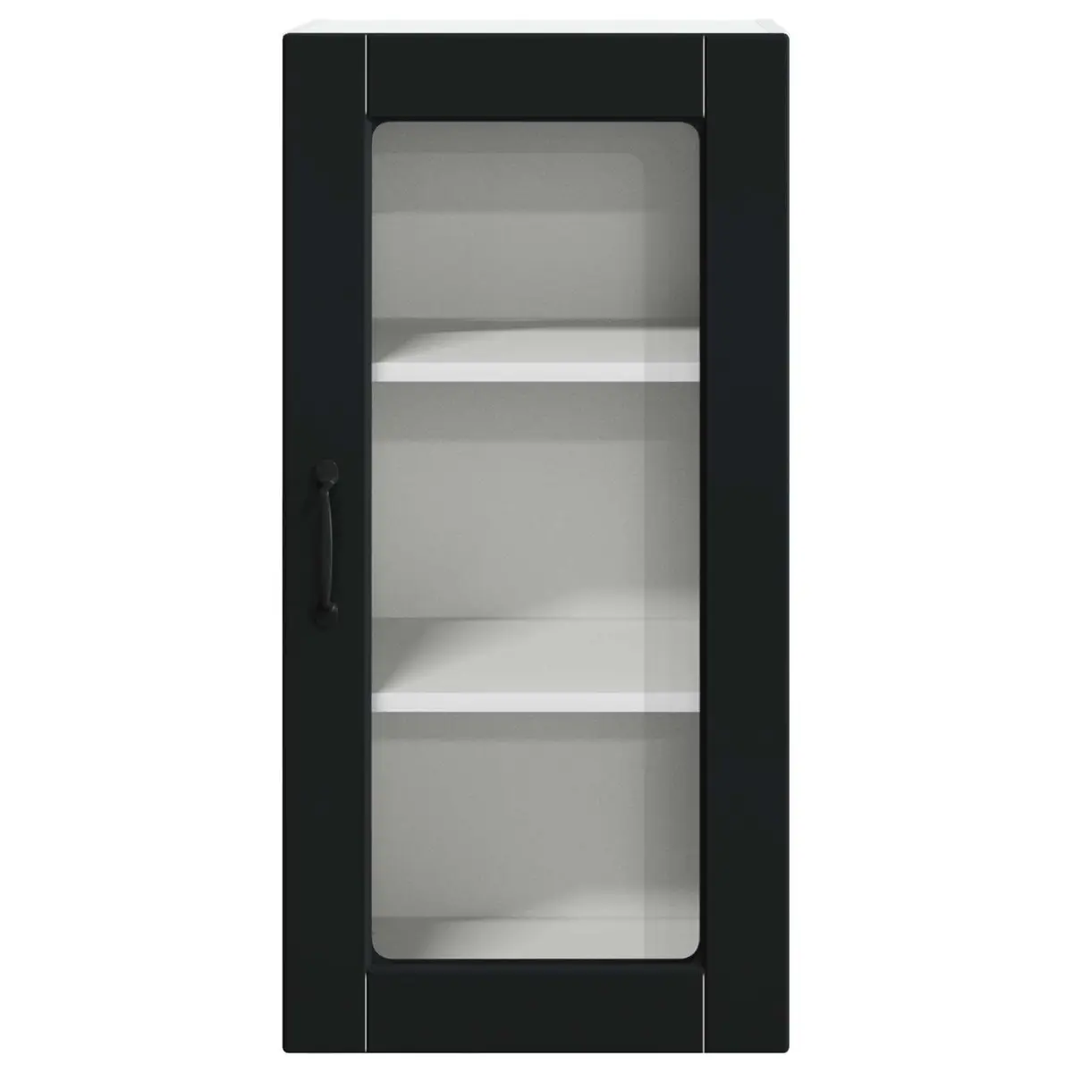 Wall Glass Cabinet Kitchen Storage Unit 40 x 31 x 80 cm Black