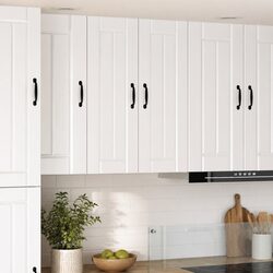Wall Cabinet Kitchen Storage Unit Black Engineered Wood 30 x 31 x 80 cm