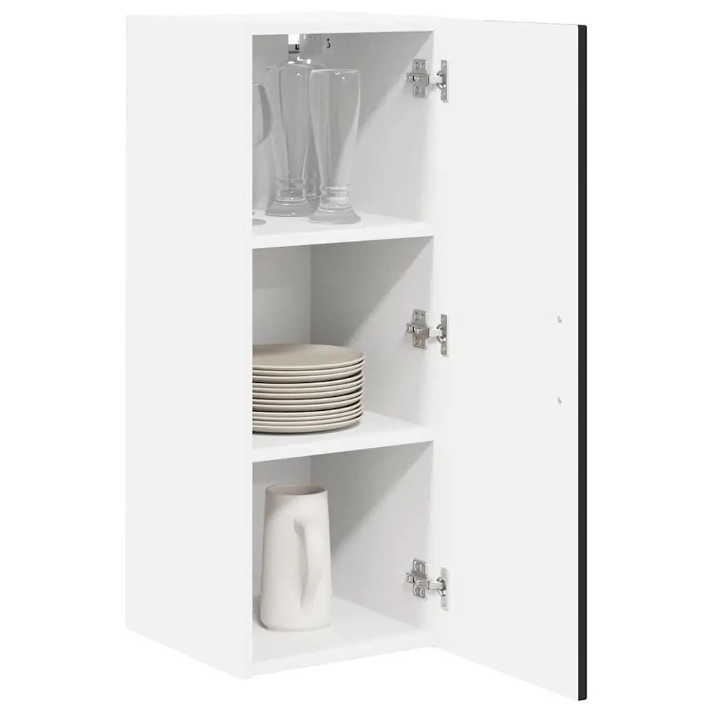 Wall Cabinet Kitchen Storage Unit 30 x 31 x 80 cm Black Engineered Wood
