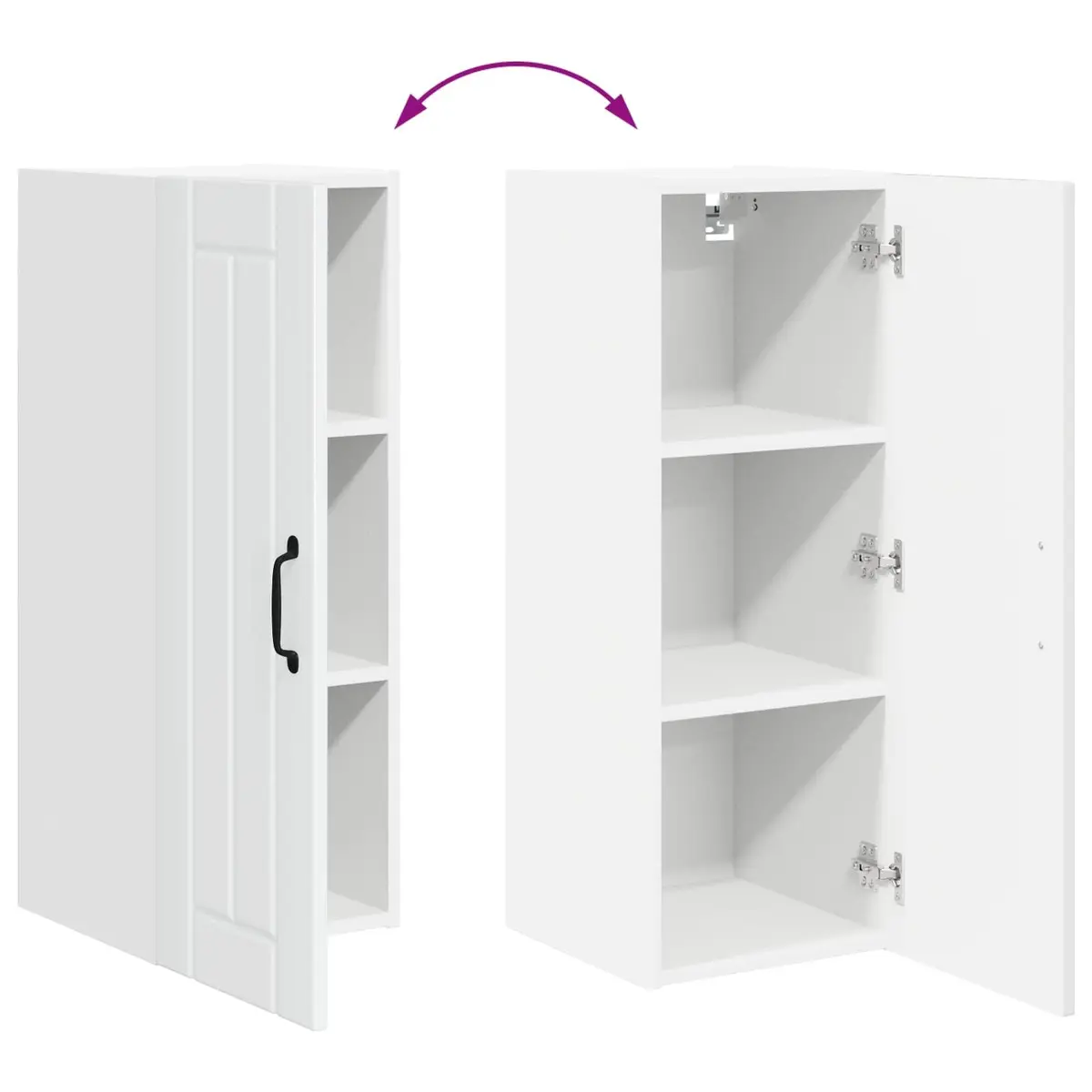 Wall Cabinet Kitchen Storage Dishwasher Panel High Gloss White Modern Design