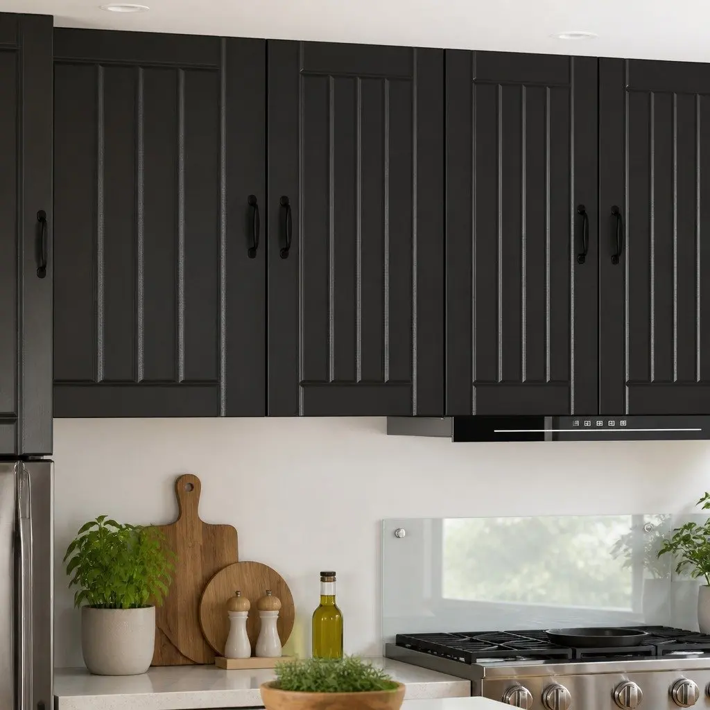 Wall Cabinet Kitchen Storage Unit 40x31x80cm Black Engineered Wood