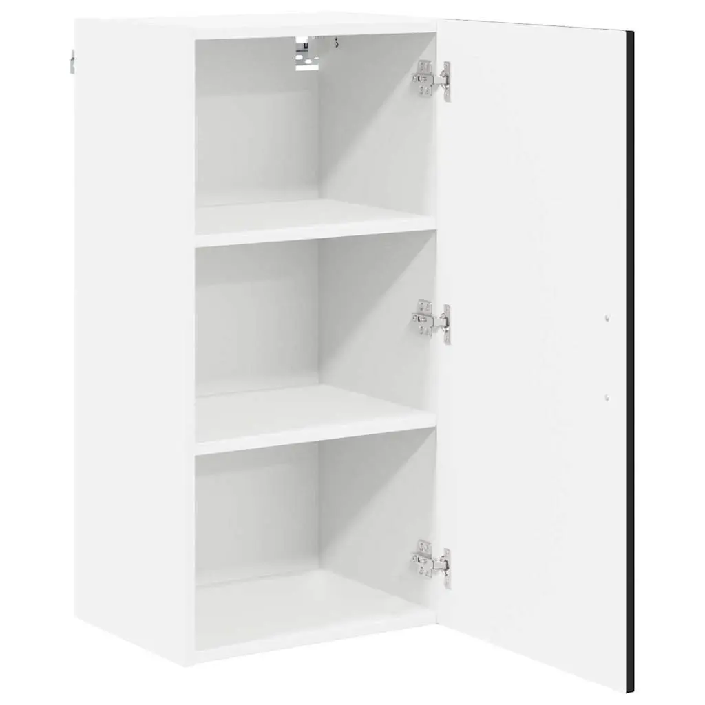 Wall Cabinet Kitchen Storage Unit 40x31x80cm Black Engineered Wood