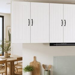 White Engineered Wood Wall Cabinet Kitchen Storage Unit 50 x 31 x 80 cm Modern