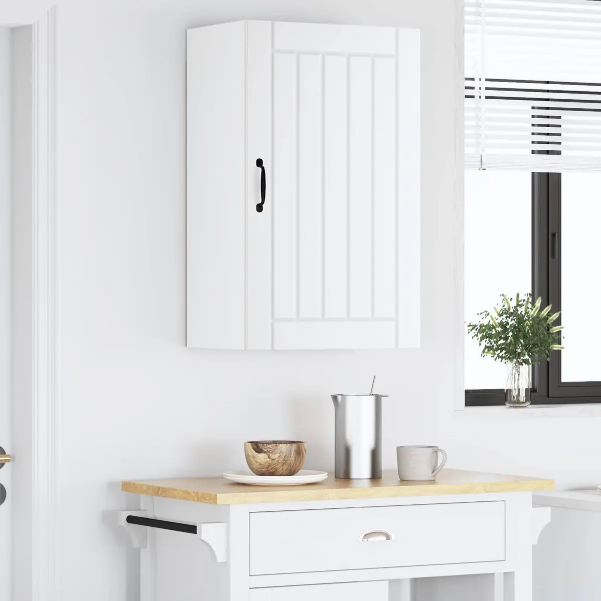 Engineered Wood Wall Cabinet Kitchen Storage Unit 50 x 31 x 80 cm White