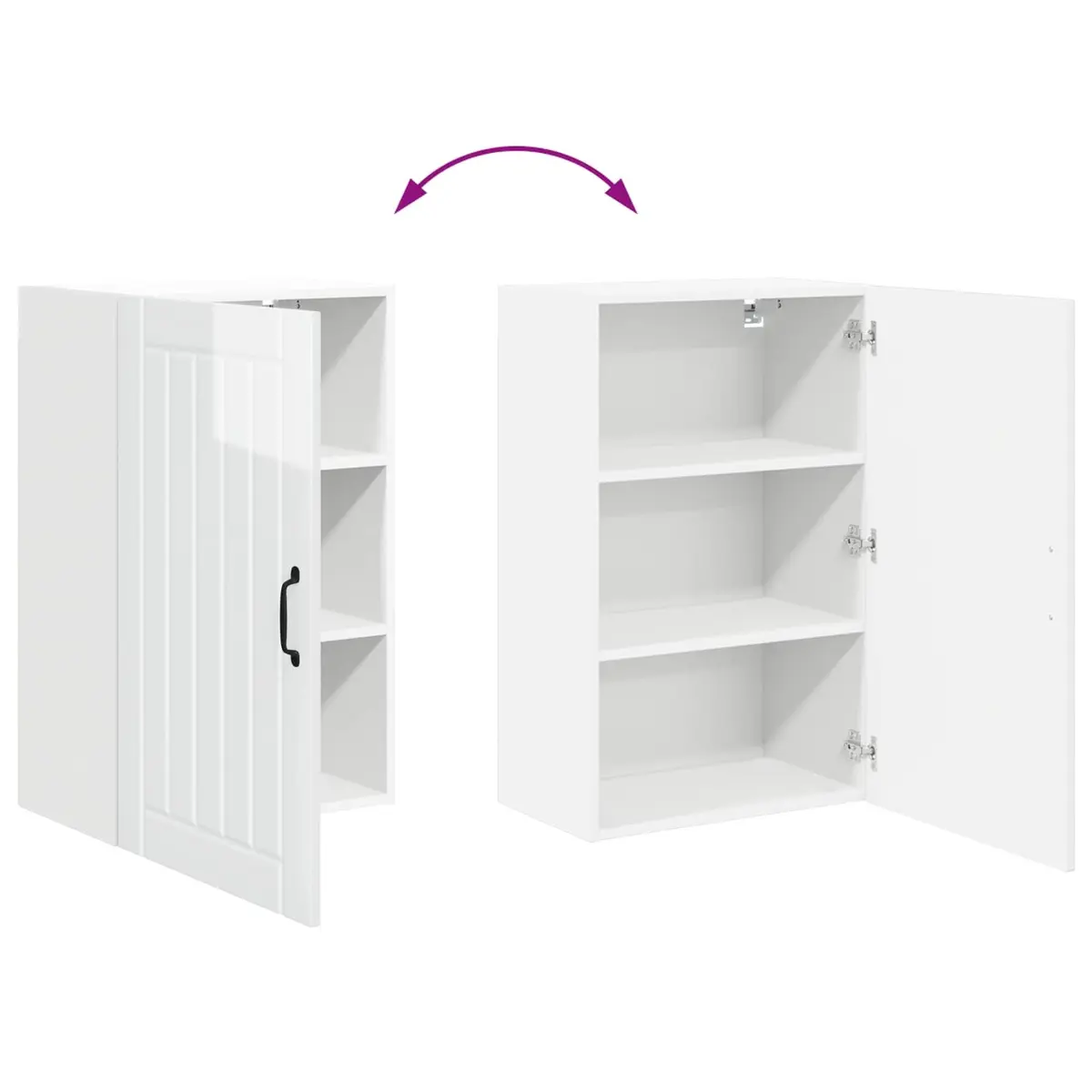 Wall Cabinet Kitchen Storage Dishwasher Panel High Gloss White 50 x 31 x 80 cm