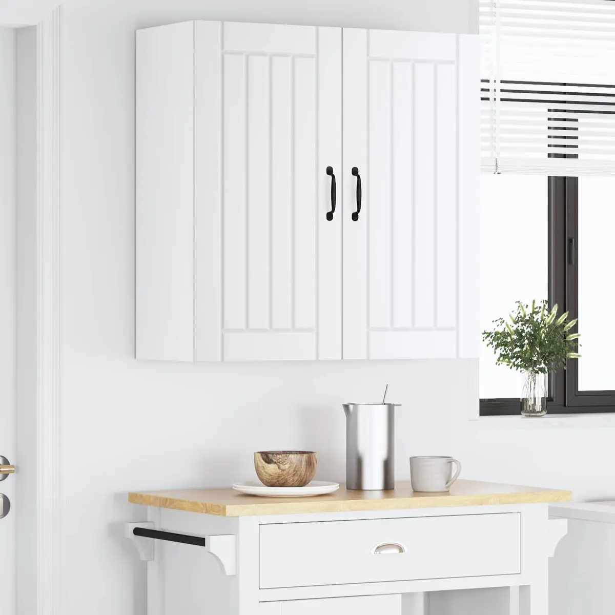 Wall Cabinet Kitchen Storage 80x31x80cm White Engineered Wood