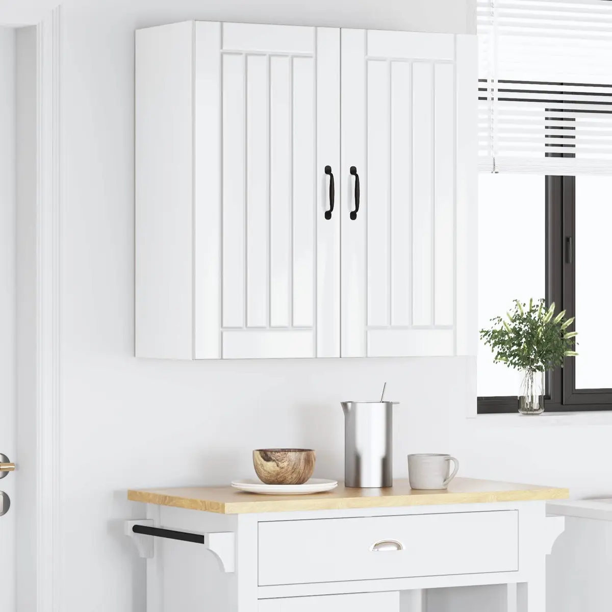 Wall Cabinet with High Gloss Finish 80x31x80cm