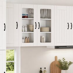Durable and Stylish Wall Glass Cabinet in White