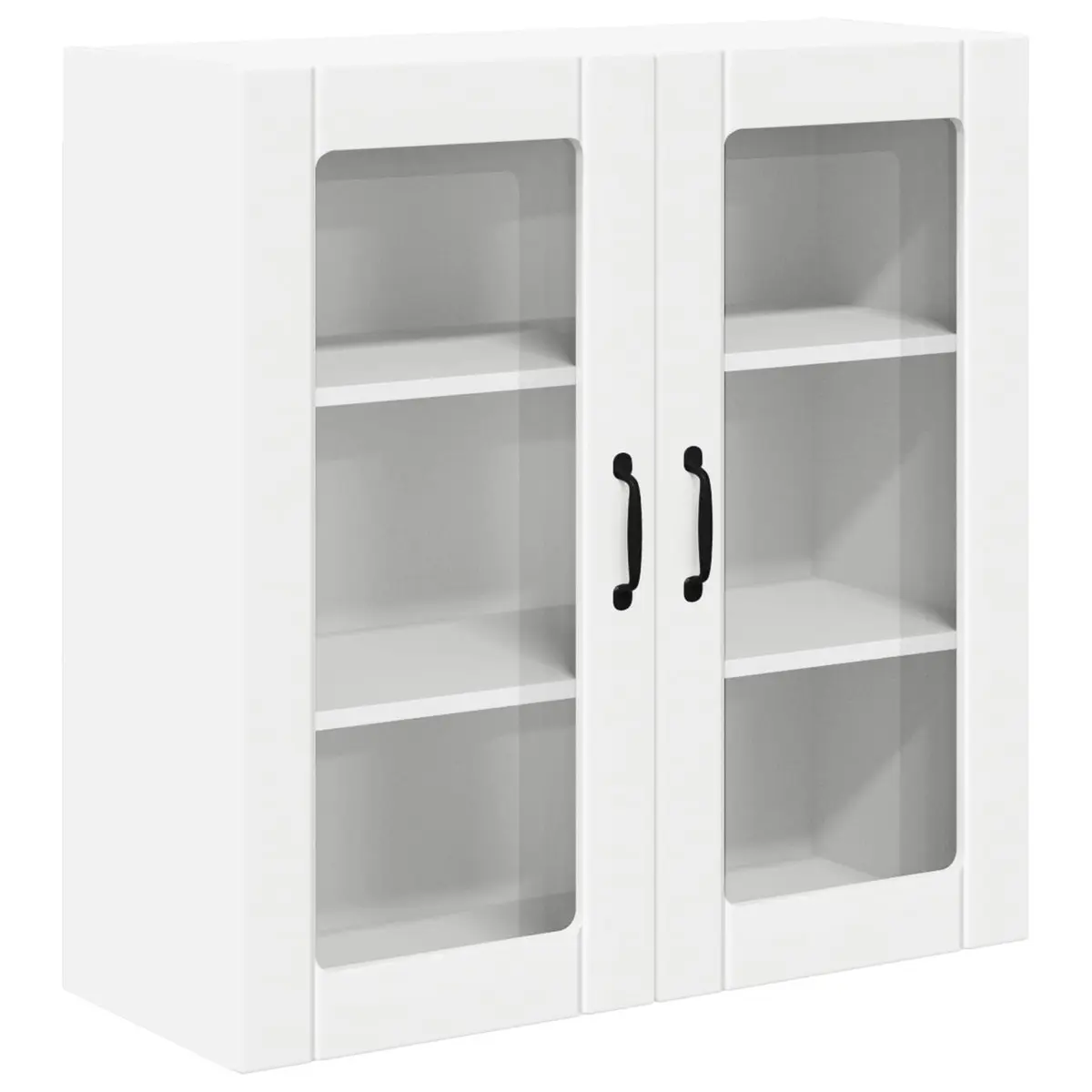 Wall Glass Cabinet Kitchen Storage Unit 80x31x80cm White Engineered Wood