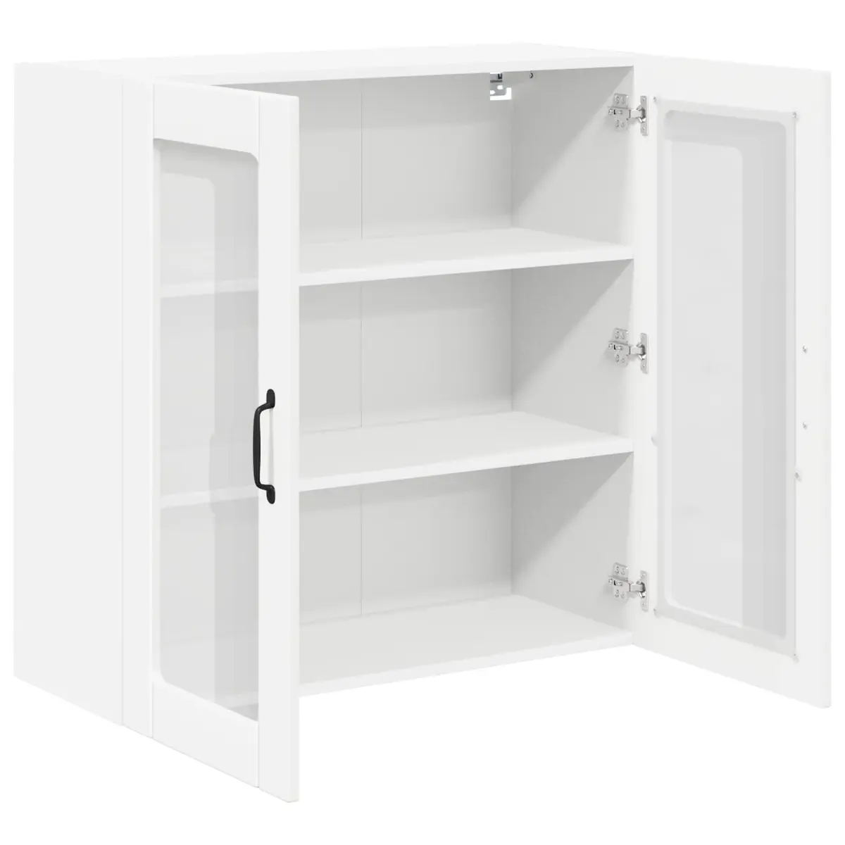 Wall Glass Cabinet Kitchen Storage Unit 80x31x80cm White Engineered Wood