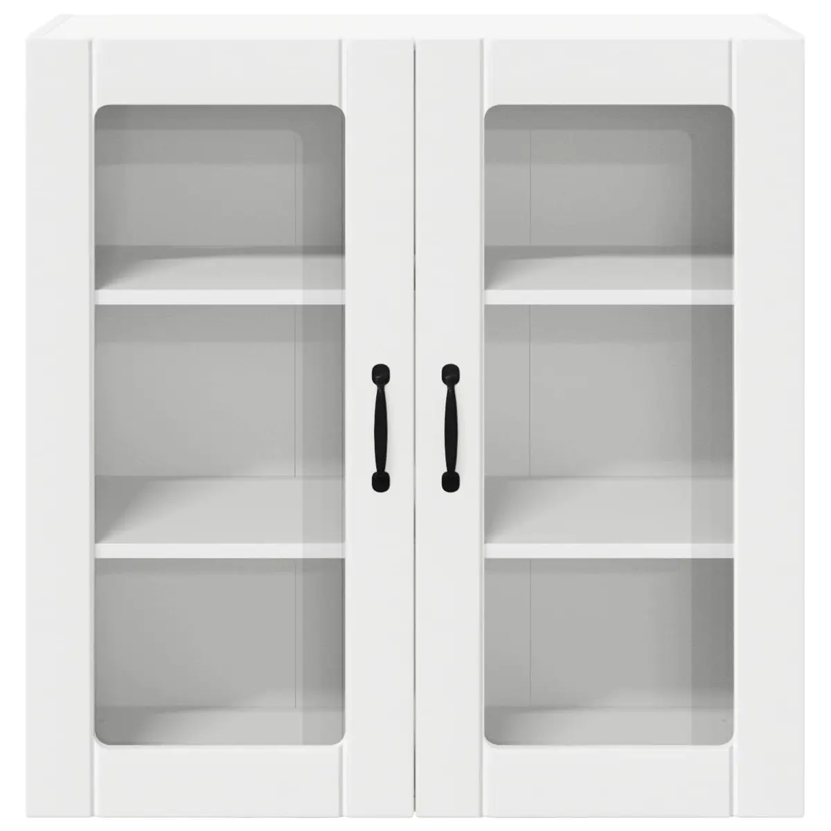 Wall Glass Cabinet Kitchen Storage Unit 80x31x80cm White Engineered Wood