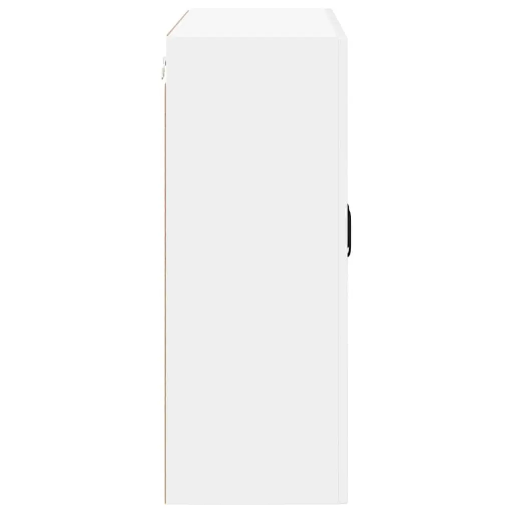 Wall Glass Cabinet White High Gloss Engineered Wood Kitchen Storage 80x31x80cm