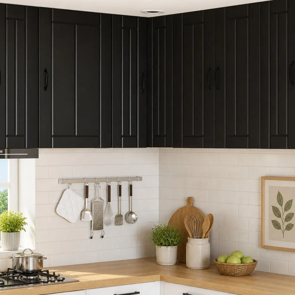Wall Corner Cabinet Kitchen Storage 57x57x80cm Black Engineered Wood