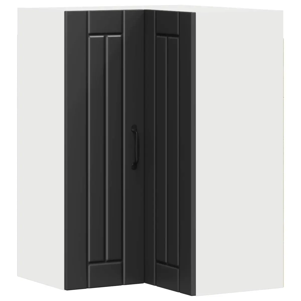 Wall Corner Cabinet Kitchen Storage 57x57x80cm Black Engineered Wood