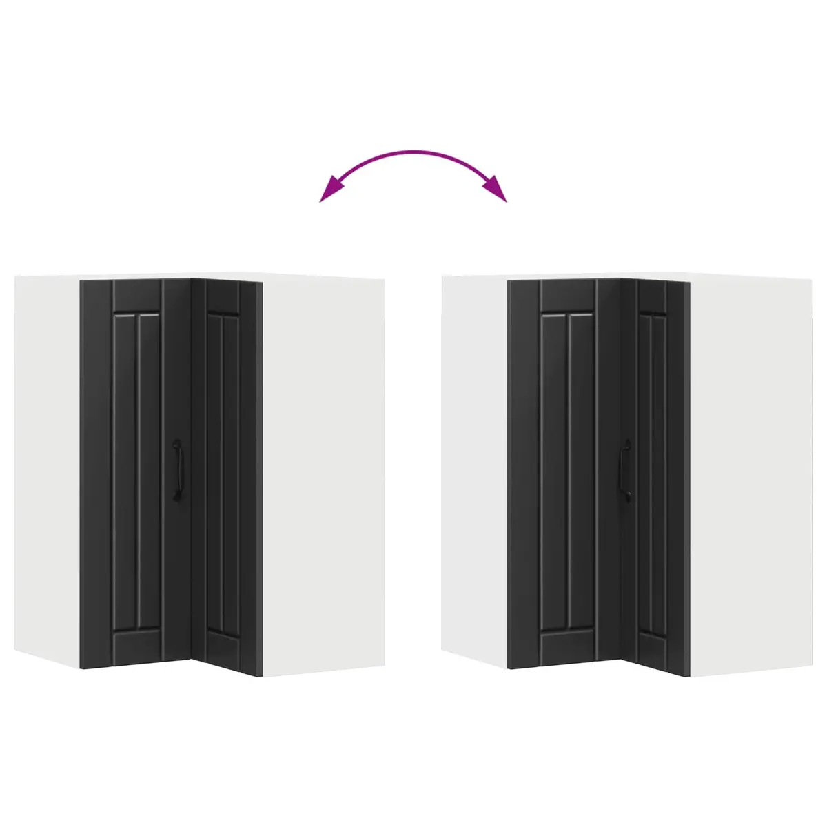 Wall Corner Cabinet Kitchen Storage 57x57x80cm Black Engineered Wood