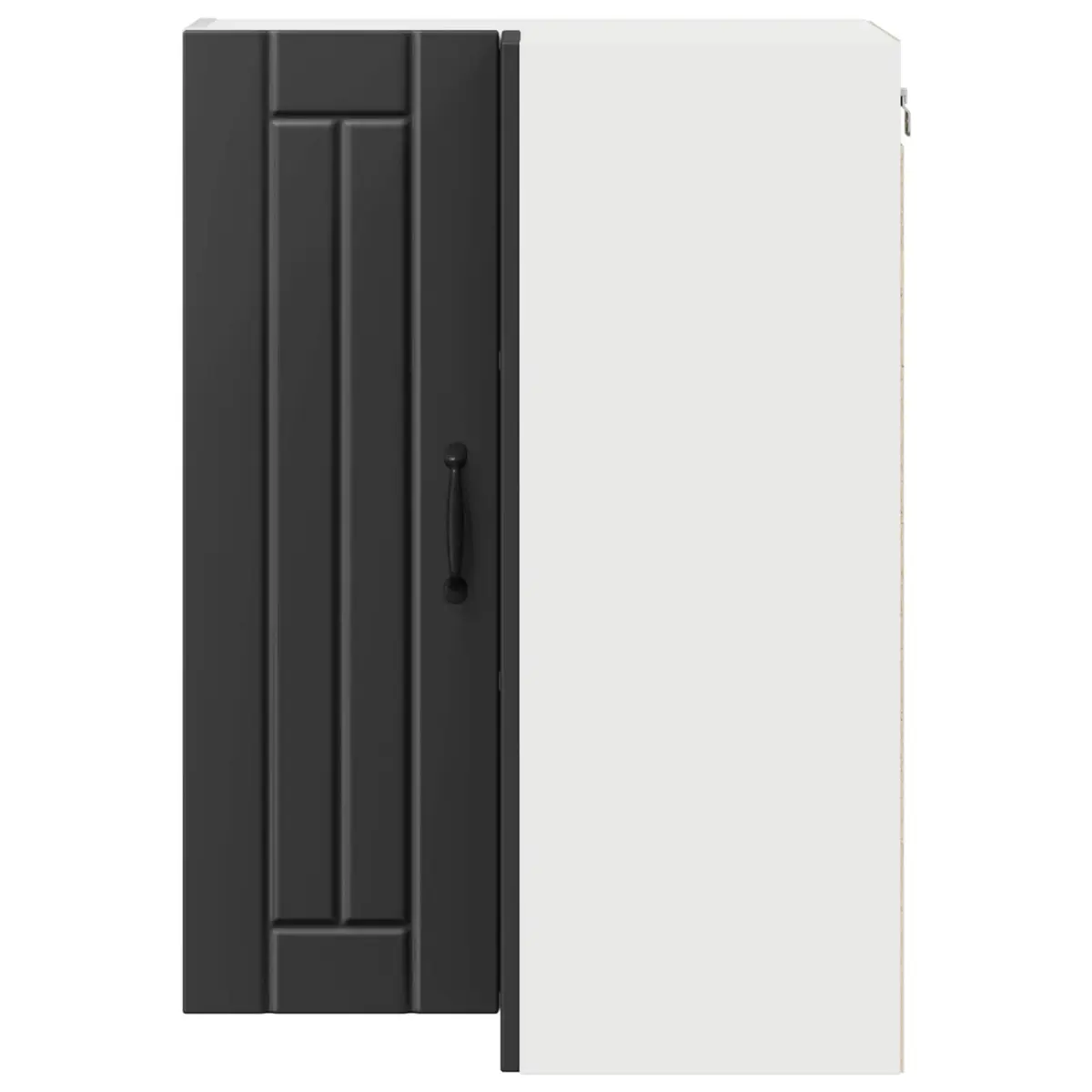 Wall Corner Cabinet Kitchen Storage 57x57x80cm Black Engineered Wood
