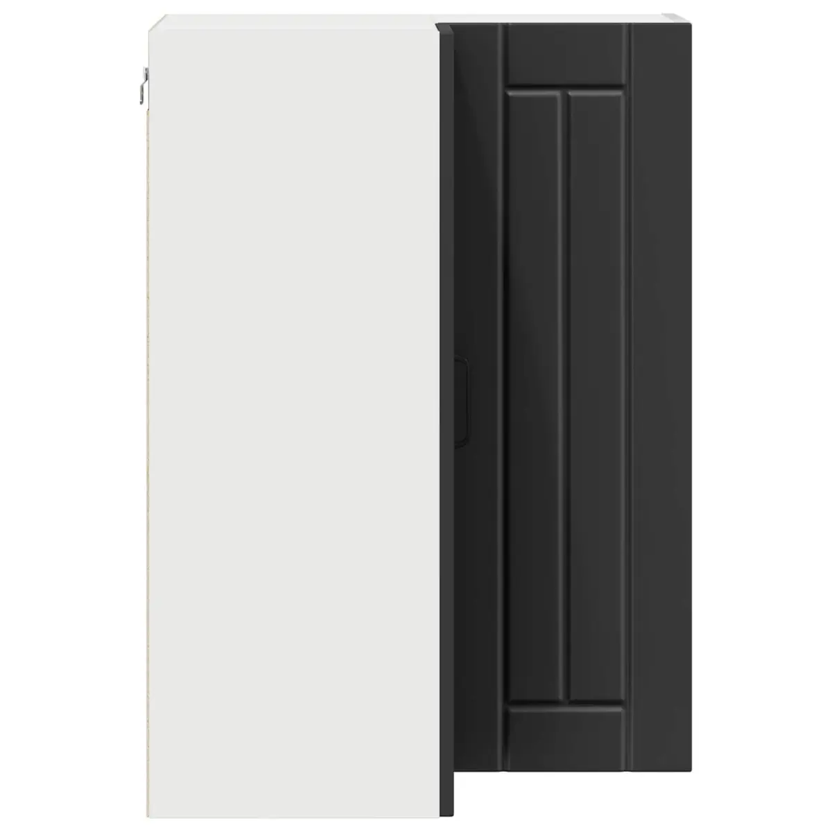 Wall Corner Cabinet Kitchen Storage 57x57x80cm Black Engineered Wood