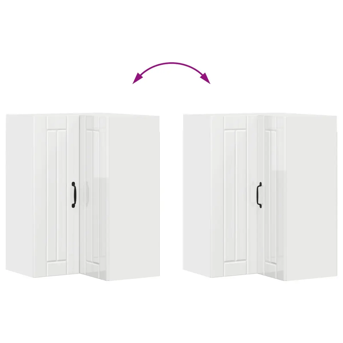 High Gloss White Kitchen Corner Cabinet