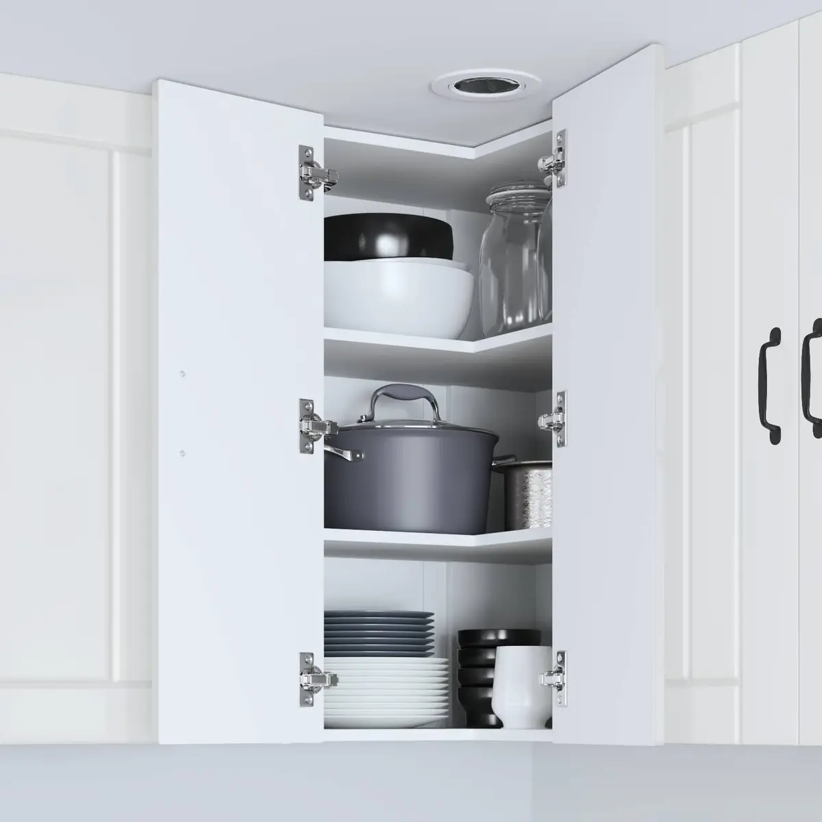 High Gloss White Kitchen Corner Cabinet