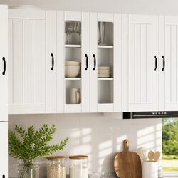 Stylish and Functional Wall Glass Cabinet for Kitchens