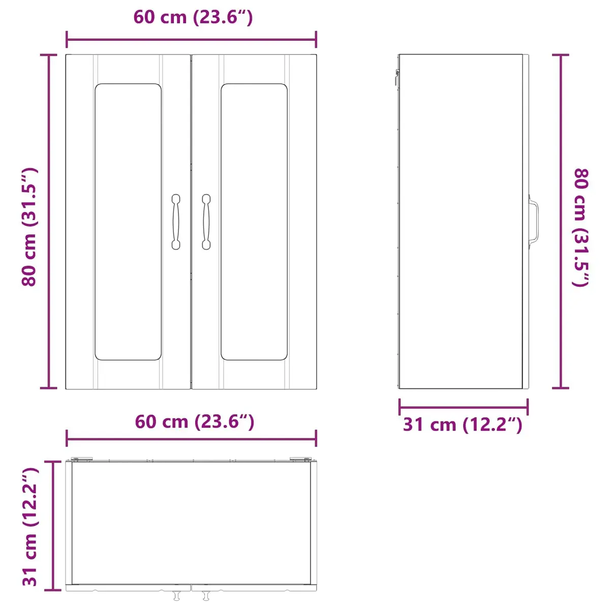 Wall Glass Cabinet for Kitchens