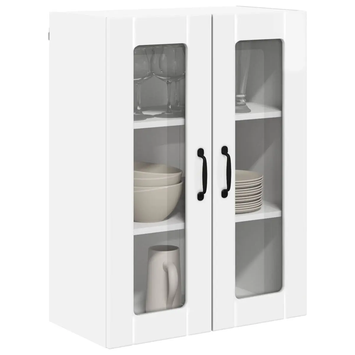 Wall Cabinet Kitchen Storage Unit 60x31x80cm High Gloss White