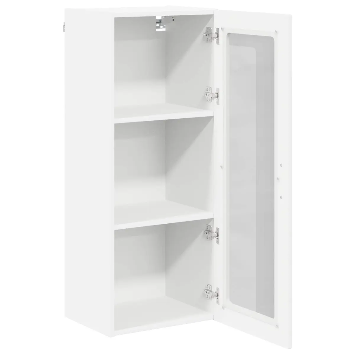 Wall Glass Cabinet Kitchen Storage Unit 40 x 31 x 100 cm White Engineered Wood