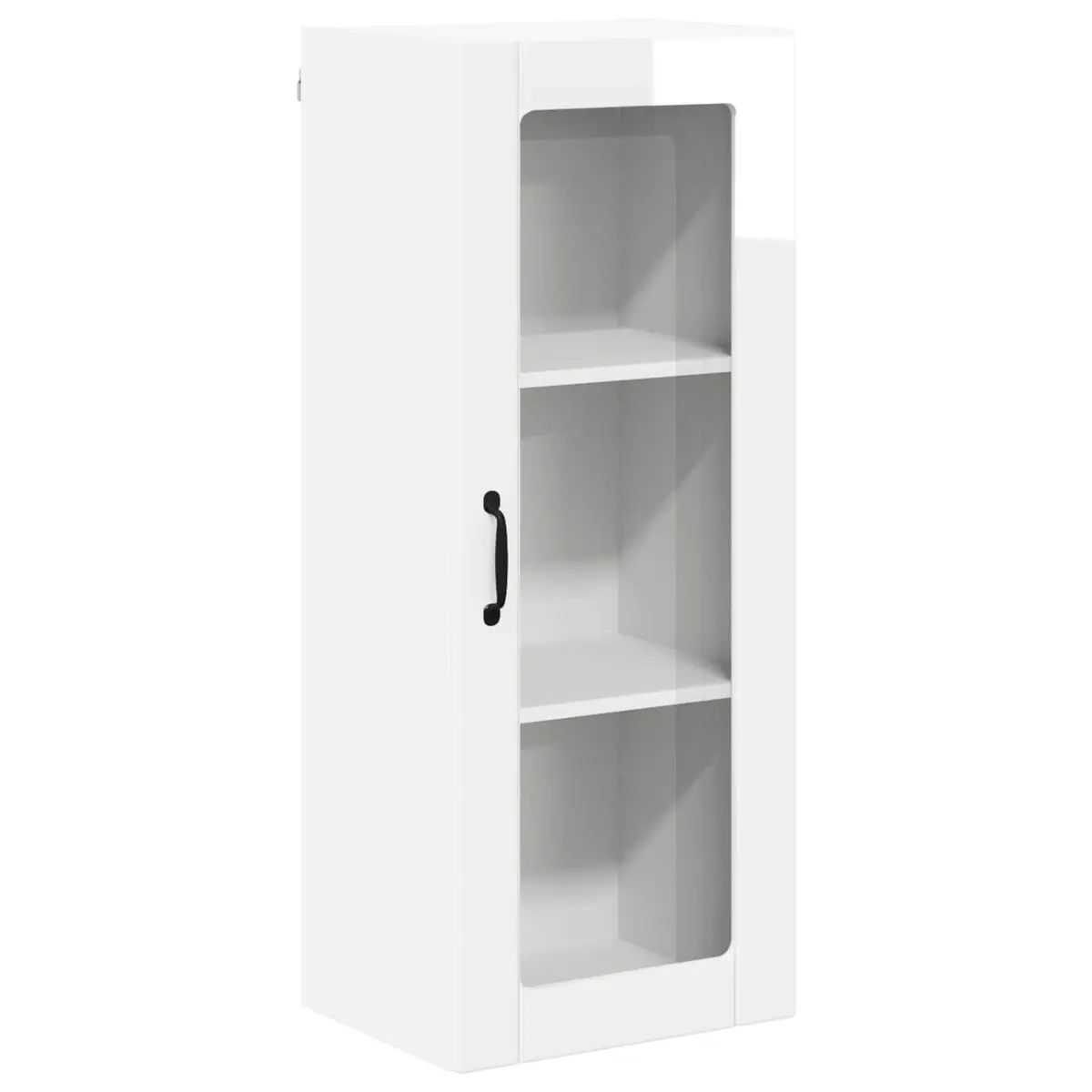 Wall Glass Cabinet High Gloss White Dishwasher Panel Kitchen Storage Modern