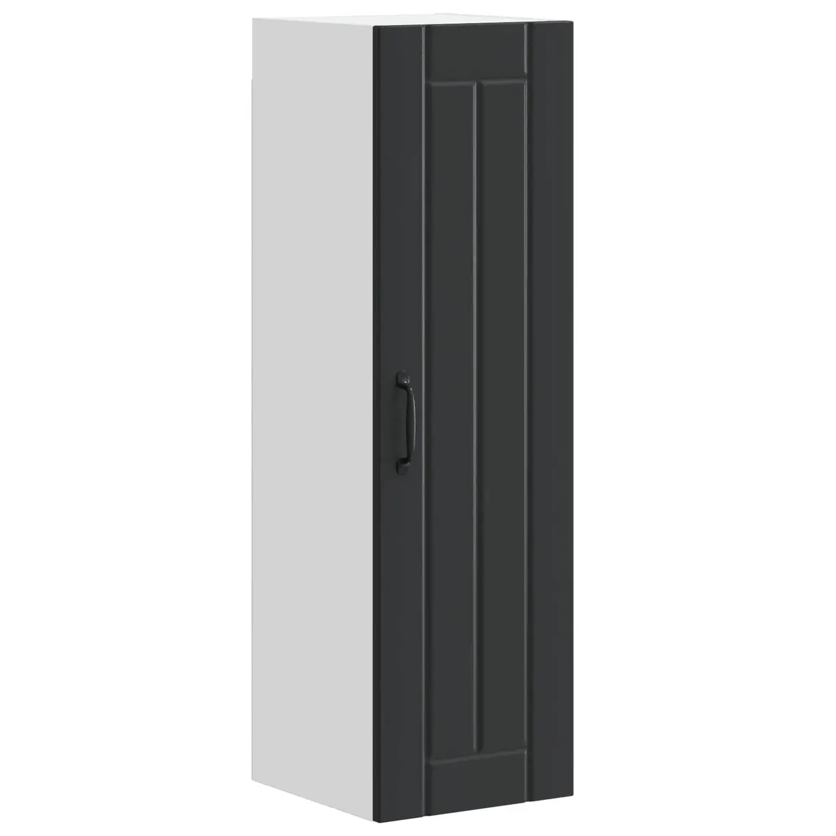 Kitchen Wall Cabinet Black Engineered Wood 30cm Width 31cm Depth 100cm Height