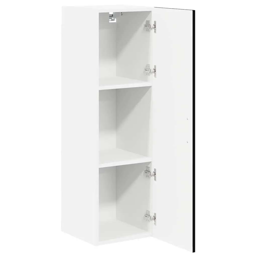 Kitchen Wall Cabinet Black Engineered Wood 30cm Width 31cm Depth 100cm Height