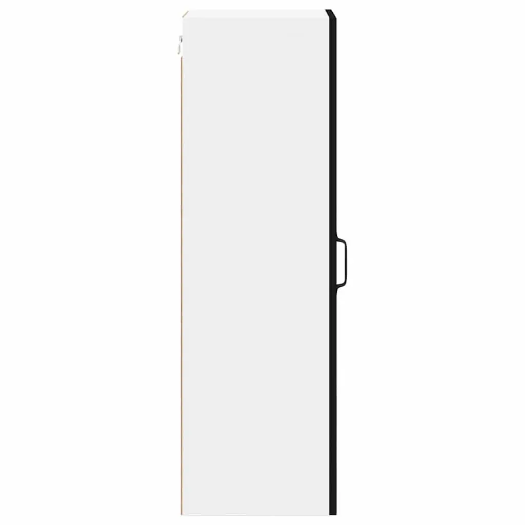 Kitchen Wall Cabinet Black Engineered Wood 30cm Width 31cm Depth 100cm Height